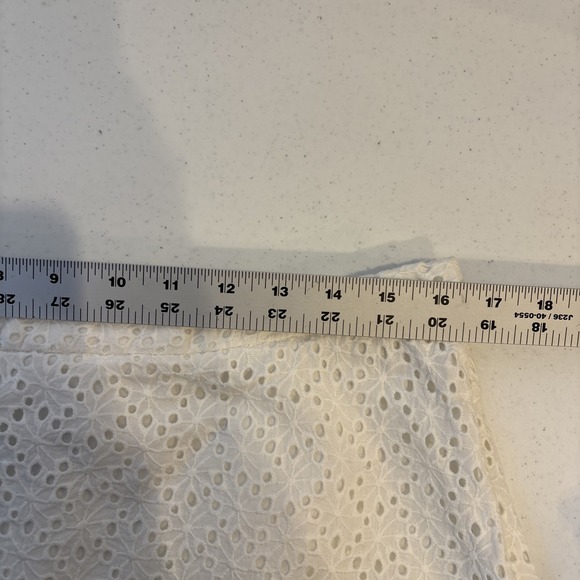 Coldwater Creek Womens Eyelet Trumpet Midi Skirt Size L White Coastal‎ Preppy - Picture 3 of 7